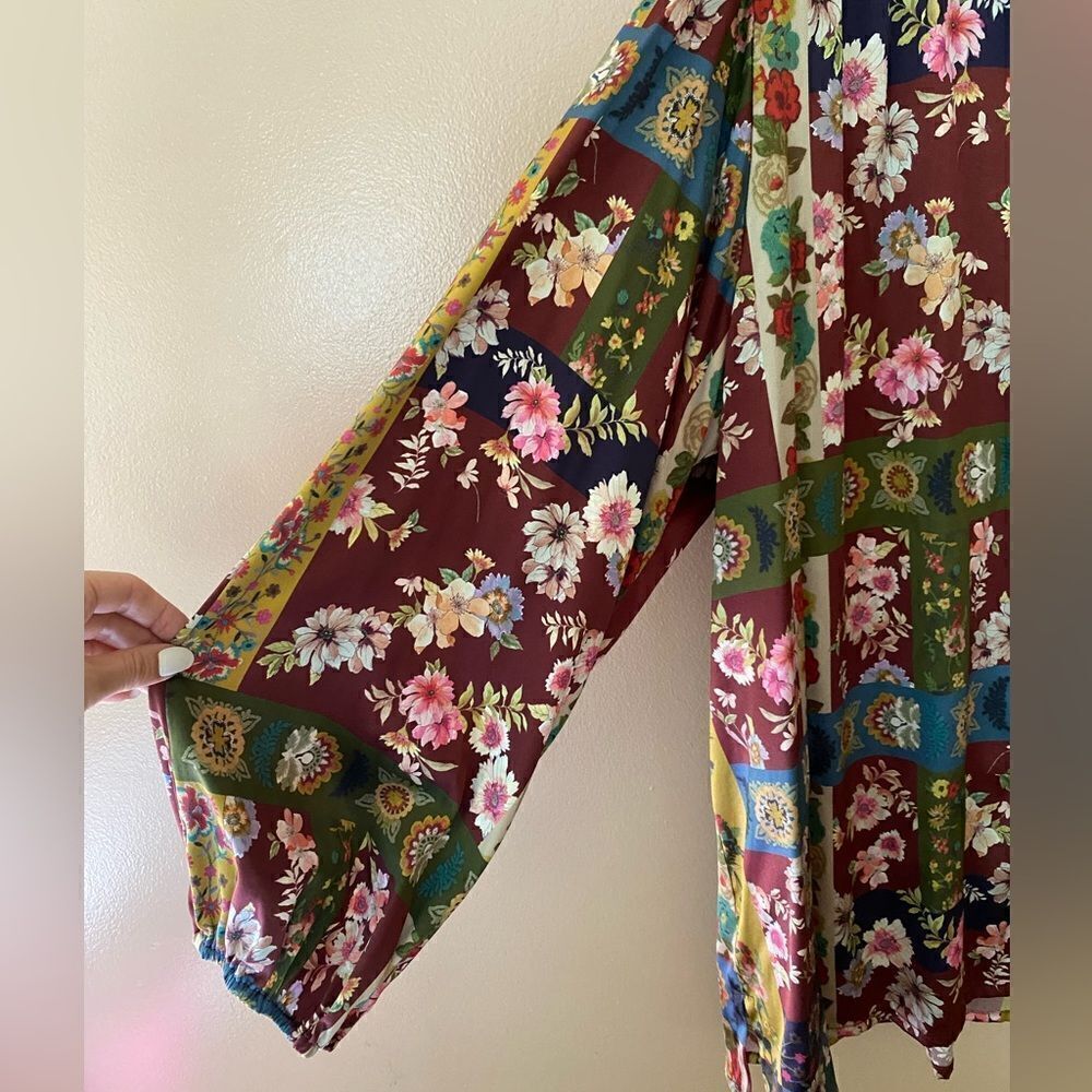 Johnny Was Laurie Milan Blouse print silk vintage boho plus size peasant Sz XXL - Picture 16 of 16